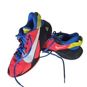 Nike Zoom Freak 2 Neon Red Basketball Shoes Sneakers Size 7Y Womens 8.5